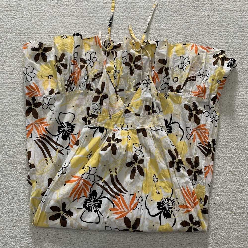 Magic Brand Dress Womens Small White‎ Brown Yellow Orange Hippy Festival Boho
